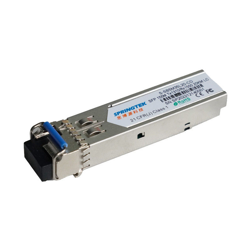 گیرنده نوری WDM 20km BIDI SFP 155Mb/s TX1310nm/RX1550nm LC برای کانال فیبر SM