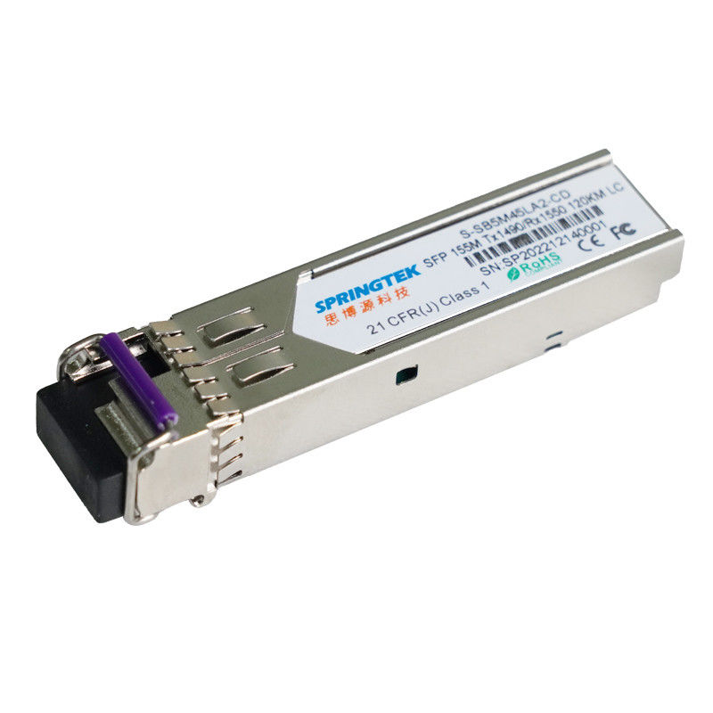 Springtek Tx1490nm Rx1550nm DFB لیزر 155M تک حالته Bidi SFP 120km Ultra Long Range LC 155M SFP