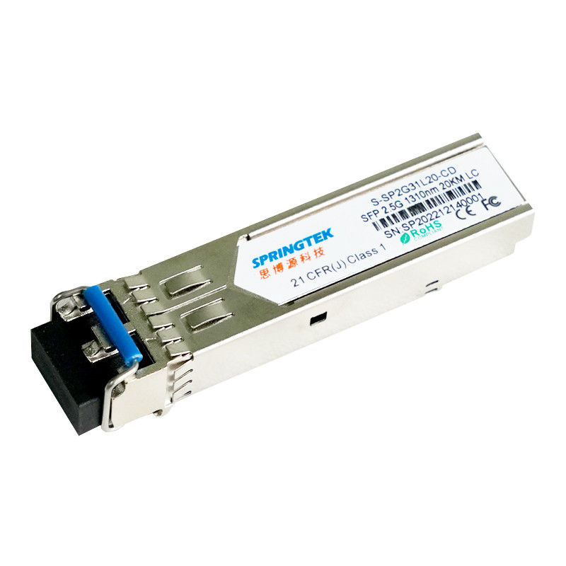 سازگار با Cisco/Juniper/HP/Arista SMF 2.5G LC 1310nm 20km با ماژول فرستنده گیرنده نوری DDM SFP