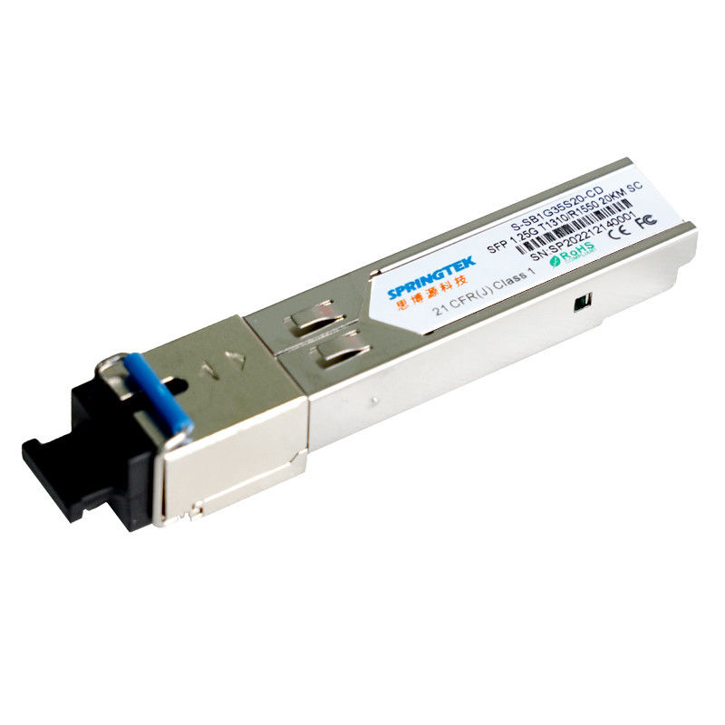 ماژول فرستنده گیرنده نوری SFP T1310/R1550nm سازگار با OEM SC BIDI 1.25G